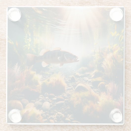 Unterwasser-Großmutterbass Glasuntersetzer (Rückseite)