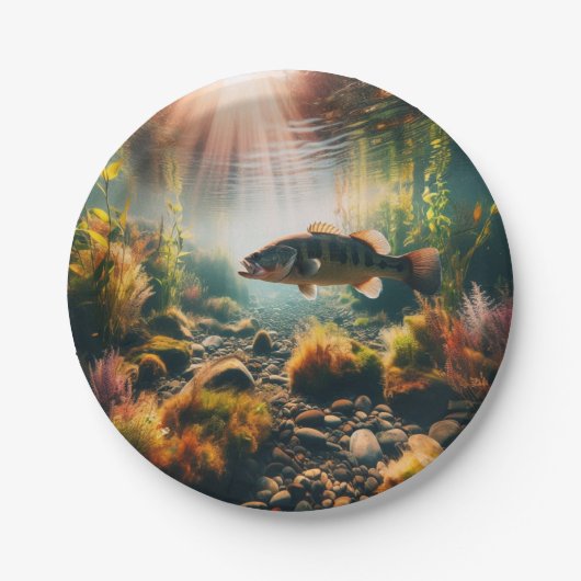 Unterwasser-Großmutterbass Pappteller (Vorderseite)