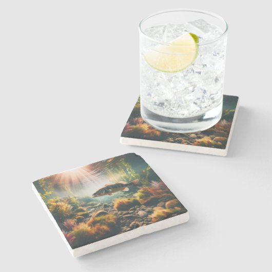 Unterwasser-Großmutterbass Steinuntersetzer (Seitenansicht)