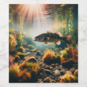 Unterwasser-Großmutterbass Weinetikett (Einzelnes Label)