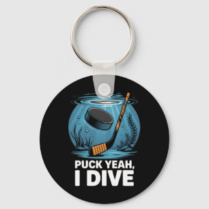 Unterwasser-Hockeyspieler Puck Yeah Tauchsport Aqu Schlüsselanhänger
