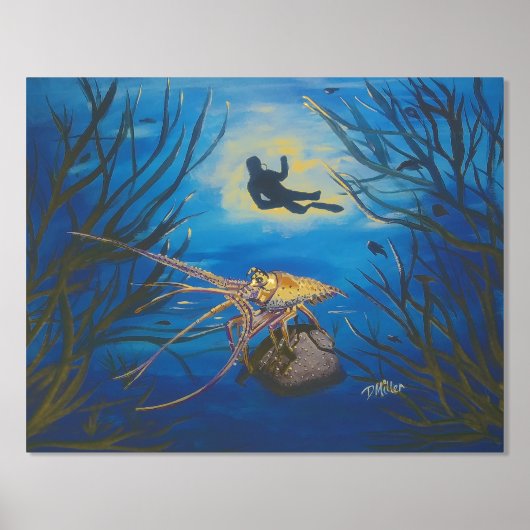 Unterwasser-Hummer-Scuba Foliendrucke (Vorderseite)