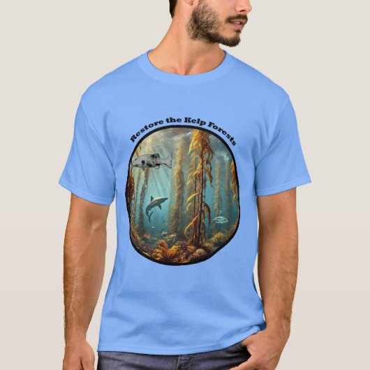 Unterwasser-Kelp-Wald mit Fisch und Hummer URM T-Shirt (Vorderseite)