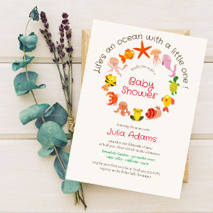 Unterwasser-Kinderdusche Einladung