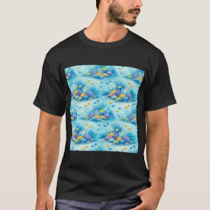Unterwasser-Korallenriff-Muster T-Shirt