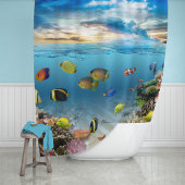 Unterwasser-Korallenriff tropische Fische Duschvorhang