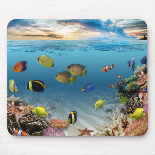 Unterwasser-Korallenriff tropische Fische Mousepad (Vorne)