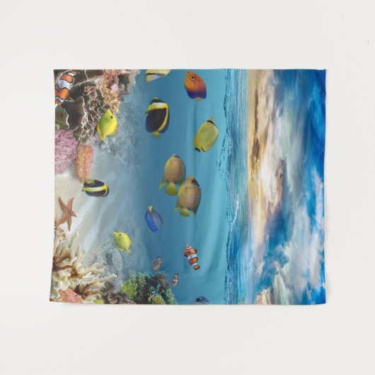 Unterwasser-Korallenriff tropische Fische Wandteppich (Vorderseite (Horizontal))