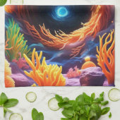 Unterwasser-Korallenvortex Geschirrtuch (Gefaltet)