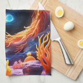 Unterwasser-Korallenvortex Geschirrtuch (Viertel Falte)