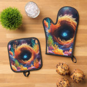 Unterwasser-Korallenvortex Ofenhandschuh & Topflappen-Set (Oben Unten)