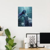 Unterwasser-Kristall-Alien-Frau – Fantasy Poster (Heimbüro)
