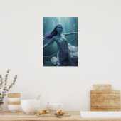 Unterwasser-Kristall-Alien-Frau – Fantasy Poster (Küche)