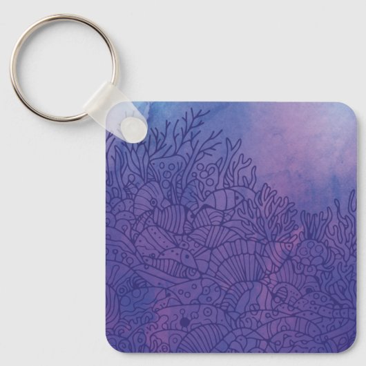 Unterwasser - Lila Schlüsselanhänger (Vorderseite)