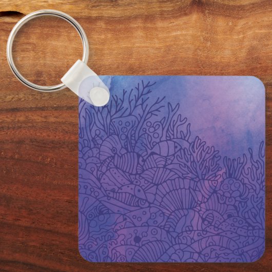 Unterwasser - Lila Schlüsselanhänger (Vorderseite)