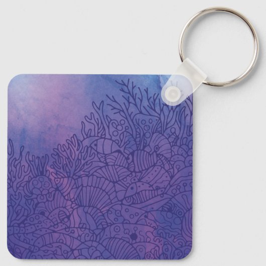 Unterwasser - Lila Schlüsselanhänger (Rückseite)