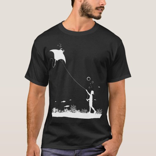Unterwasser Mädchen / Junge Hang-Glide Teufelsfisc T-Shirt (Vorderseite)