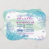 Unterwasser-Meeresleben Bat Mitzvah Einladung (Vorne/Hinten)
