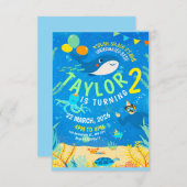Unterwasser-Meereslebewesen Geburtstag Einladung (Vorne/Hinten)