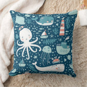 Unterwasser-Meereslebewesen Kissen (Decke)