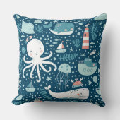 Unterwasser-Meereslebewesen Kissen (Vorderseite)