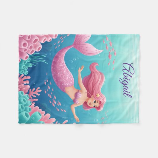 Unterwasser-Meerjungfrau Fleecedecke (Vorderseite (Horizontal))