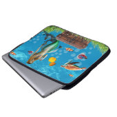 Unterwasser Meerjungfrau Schatzsuche Fantasy Blue Laptopschutzhülle (Vorne Knopf)