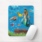 Unterwasser Meerjungfrau Schatzsuche Fantasy Blue Mousepad (Mit Mouse)