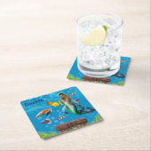 Unterwasser Meerjungfrau Schatzsuche Fantasy Blue Rechteckiger Pappuntersetzer (Vor Ort)