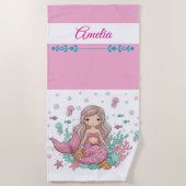 Unterwasser Meerjungfrau Strandtuch (Vorderseite)