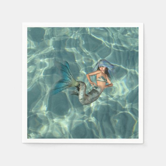 Unterwasser-Mermaid Serviette (Vorderseite)