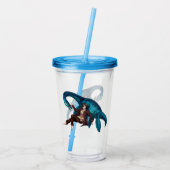 Unterwasser mit einem Plesiosaurus Acryltrinkbecher (Rückseite)