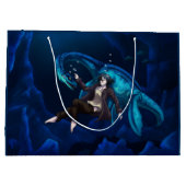 Unterwasser mit einem Plesiosaurus Große Geschenktüte (Rückseite)