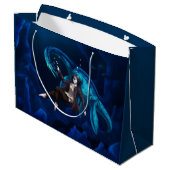 Unterwasser mit einem Plesiosaurus Große Geschenktüte (Rückseite Schrägansicht)