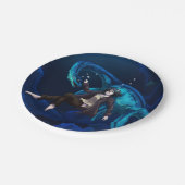 Unterwasser mit einem Plesiosaurus Pappteller (Schrägansicht)