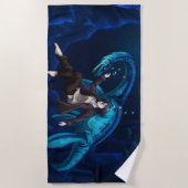 Unterwasser mit einem Plesiosaurus Strandtuch (Vorderseite)