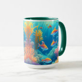Unterwasser mit tropischen Fischen Tasse (VorderseiteRechts)