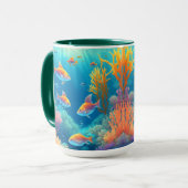 Unterwasser mit tropischen Fischen Tasse (Vorderseite Links)