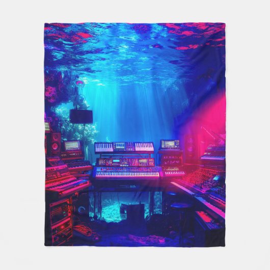 Unterwasser-Musikstudio Fleecedecke (Vorderseite)