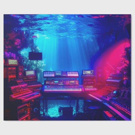 Unterwasser-Musikstudio Geschenkpapier (Flach)