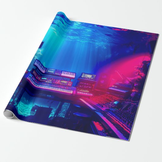 Unterwasser-Musikstudio Geschenkpapier (Ungerollt)