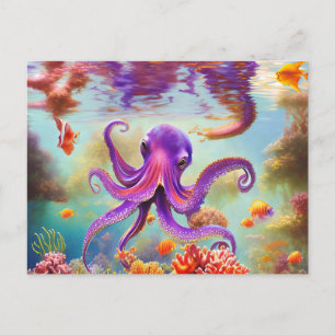 Unterwasser-Oktopus Postkarte