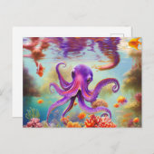 Unterwasser-Oktopus Postkarte (Vorne/Hinten)