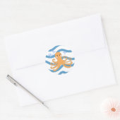 Unterwasser-Oktopus Runder Aufkleber (Umschlag)