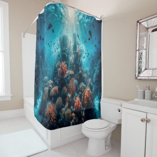 Unterwasser-Paradies Lebhaftes Korallenriff & Sea Duschvorhang (Beispiel)