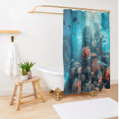 Unterwasser-Paradies Lebhaftes Korallenriff & Sea Duschvorhang