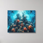 Unterwasser-Paradies Lebhaftes Korallenriff & Sea  Leinwanddruck (Vorderseite)