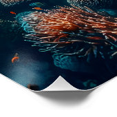 Unterwasser-Paradies Lebhaftes Korallenriff & Sea  Poster (Ecke)