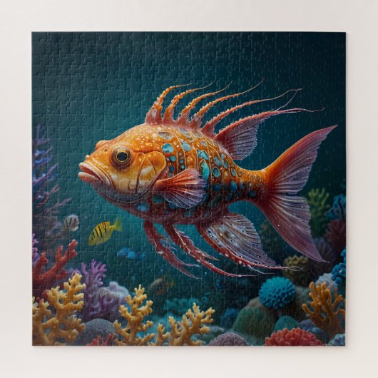 Unterwasser-Puzzle eines Orangen Fischabenteuers Puzzle (Vertikal)