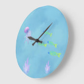 Unterwasser-Quallen-Uhr Große Wanduhr (Winkel)